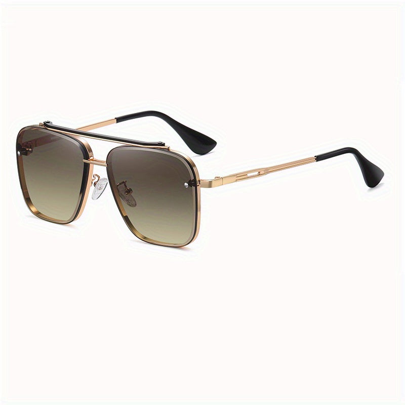 Gradient Metal Frame Sunglasses for Men UV Protection