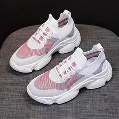 Women's Breathable Sneakers Low Top Lace Up Shoes