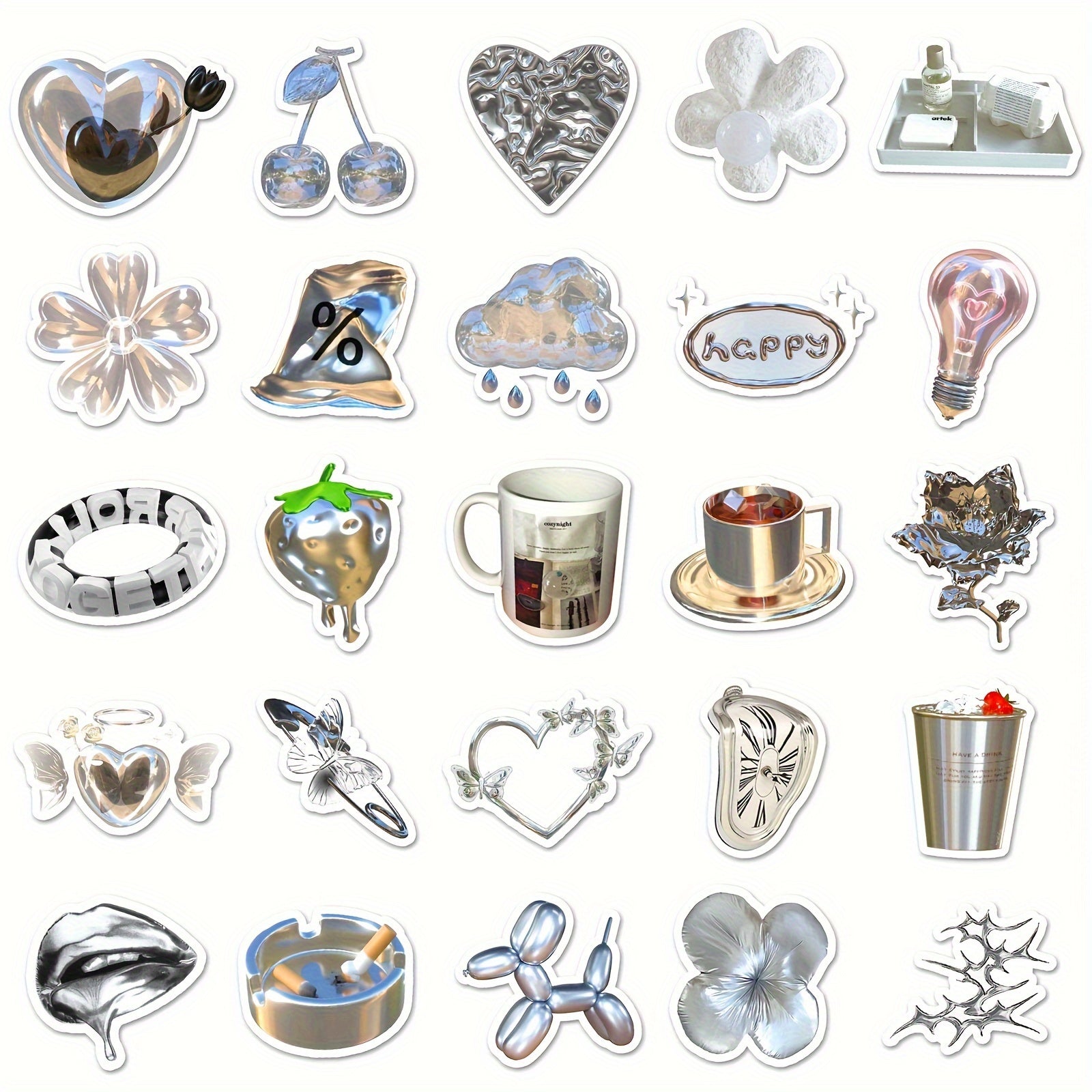 50pcs Nordic Style Graffiti Stickers for Laptop Helmets Water Bottles