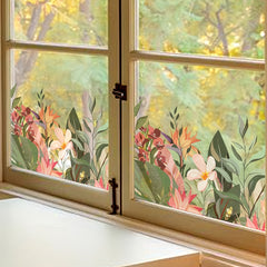 Colorful Flower Window Stickers Waterproof Static Cling