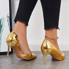 Women's Pointed Toe Cutout Stiletto Heel Pumps