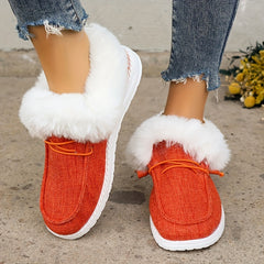 Women's Non-slip Thickened Sneakers Low Top Warm Sport Shoes