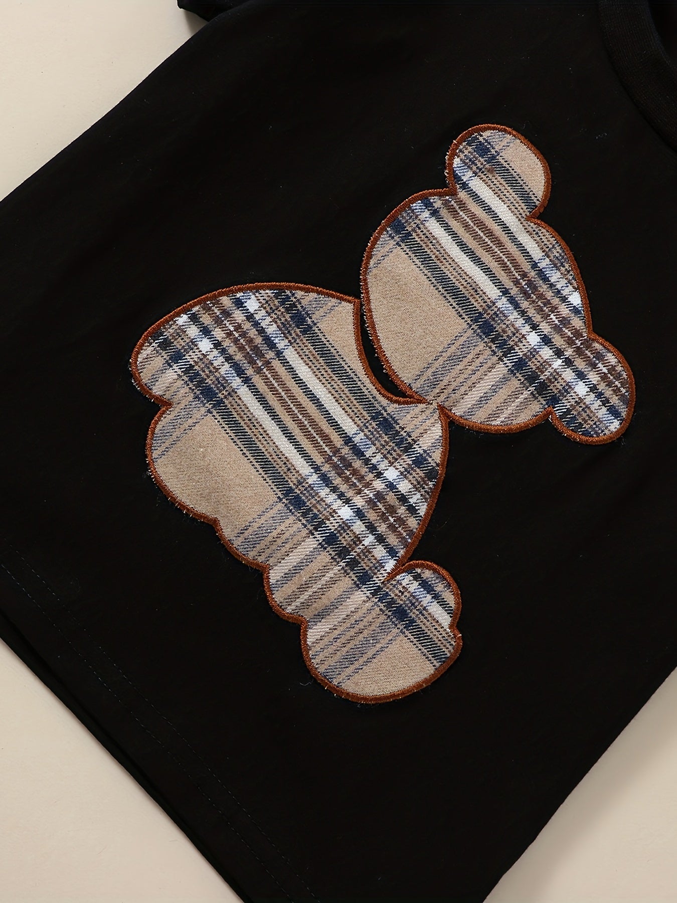 Baby Boys Cotton Plaid Bear Tee & Shorts Set for Spring Summer
