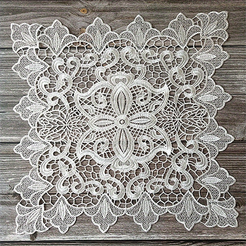 Polyester Lace Tablecloth Embroidered Dining Table Mat