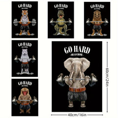 Animal Weightlifting Canvas Inspirational Wall Art for Fitness Room