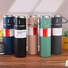 500ml Stainless Steel Water Cup w/ Teacup Lid, Leakproof & Insulated