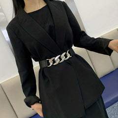 Geometric Metal Knotted Elastic Belt Waistband Women Casual Dress Girdle