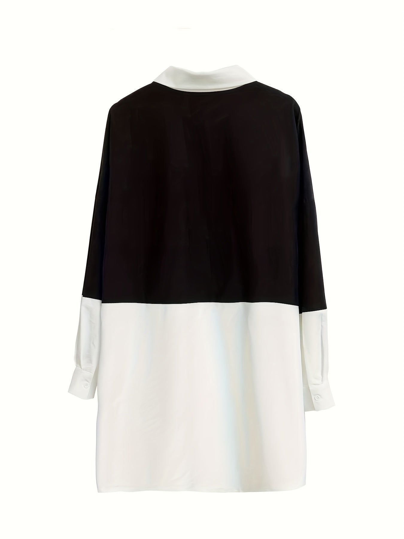 Colorblock Long Sleeve Shirt Dress