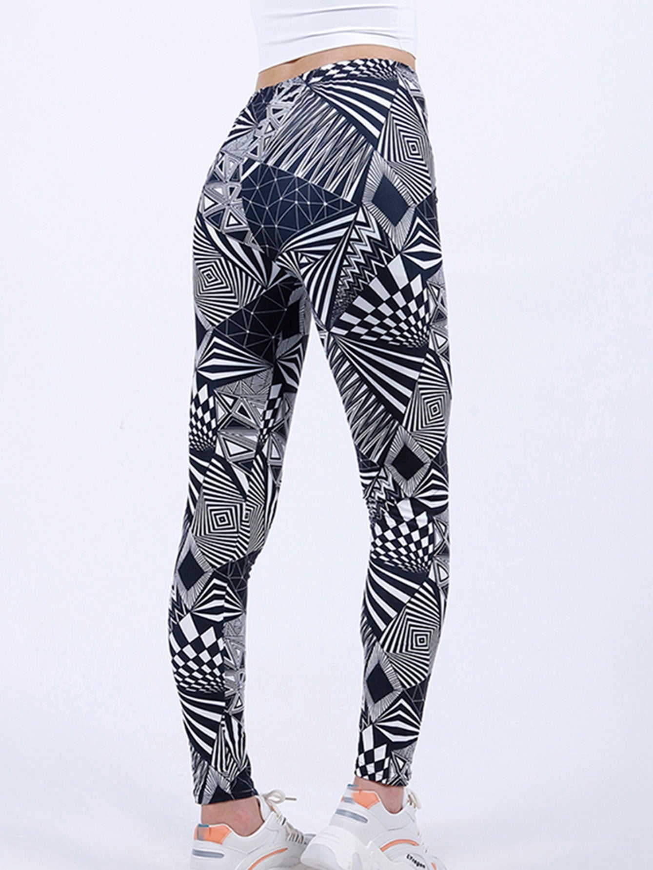 Geometric Print Cropped Comfortable Pants