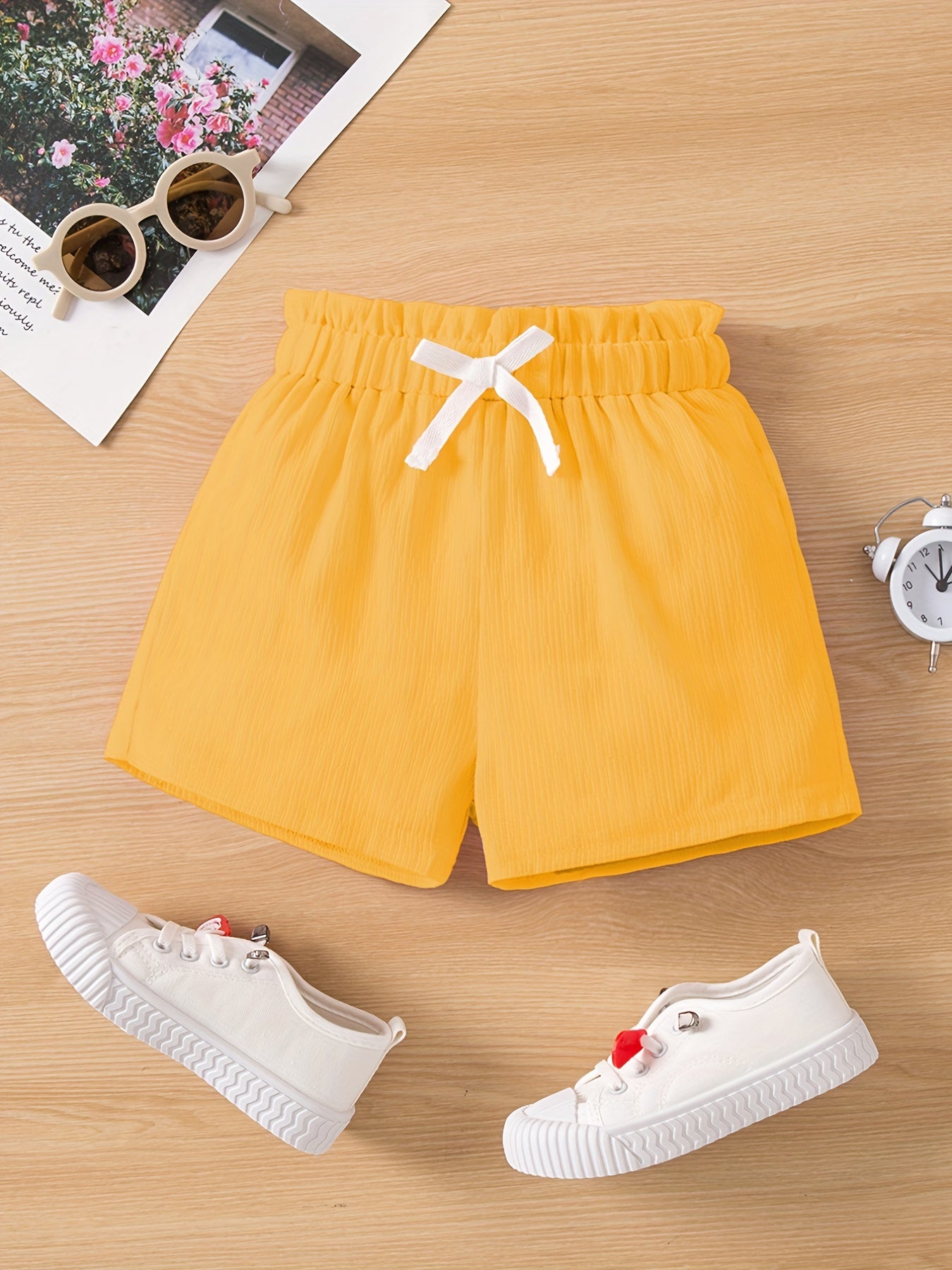 Toddler Girls Bow Paperbag Waist Shorts