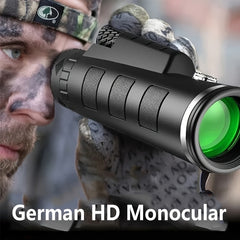 10X42 HD Monocular Telescope Wide Angle Lens Durable Ergonomic Optics