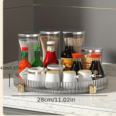 Double Layer Golden Turntable Kitchen Storage Shelf