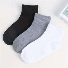 3 Pairs Boys High Elastic Breathable Comfy Socks For 4-12 Years