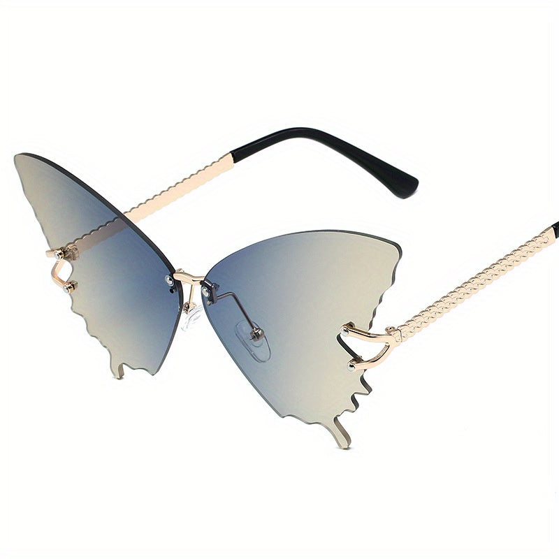Rimless Butterfly Sunglasses Gradient Lens UV400