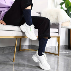 5 Pairs Retro Mid Tube Thick Knit Socks Women's Stockings Hosiery