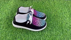 Leopard Pattern Flat Shoes Women's Casual Lightweight Soft Walking Shoes