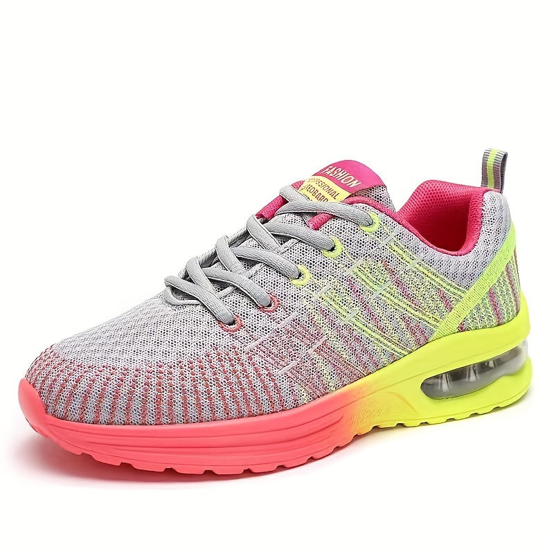 Women's Air Cushion Casual Shoes Lace Up Round Toe Sneakers