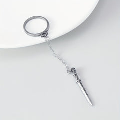 Gothic Style Cross Sword Ring Silver Plated Zinc Alloy