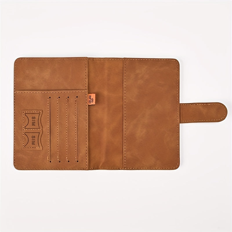 RFID Anti Theft Passport Card Bag Leather Wallet