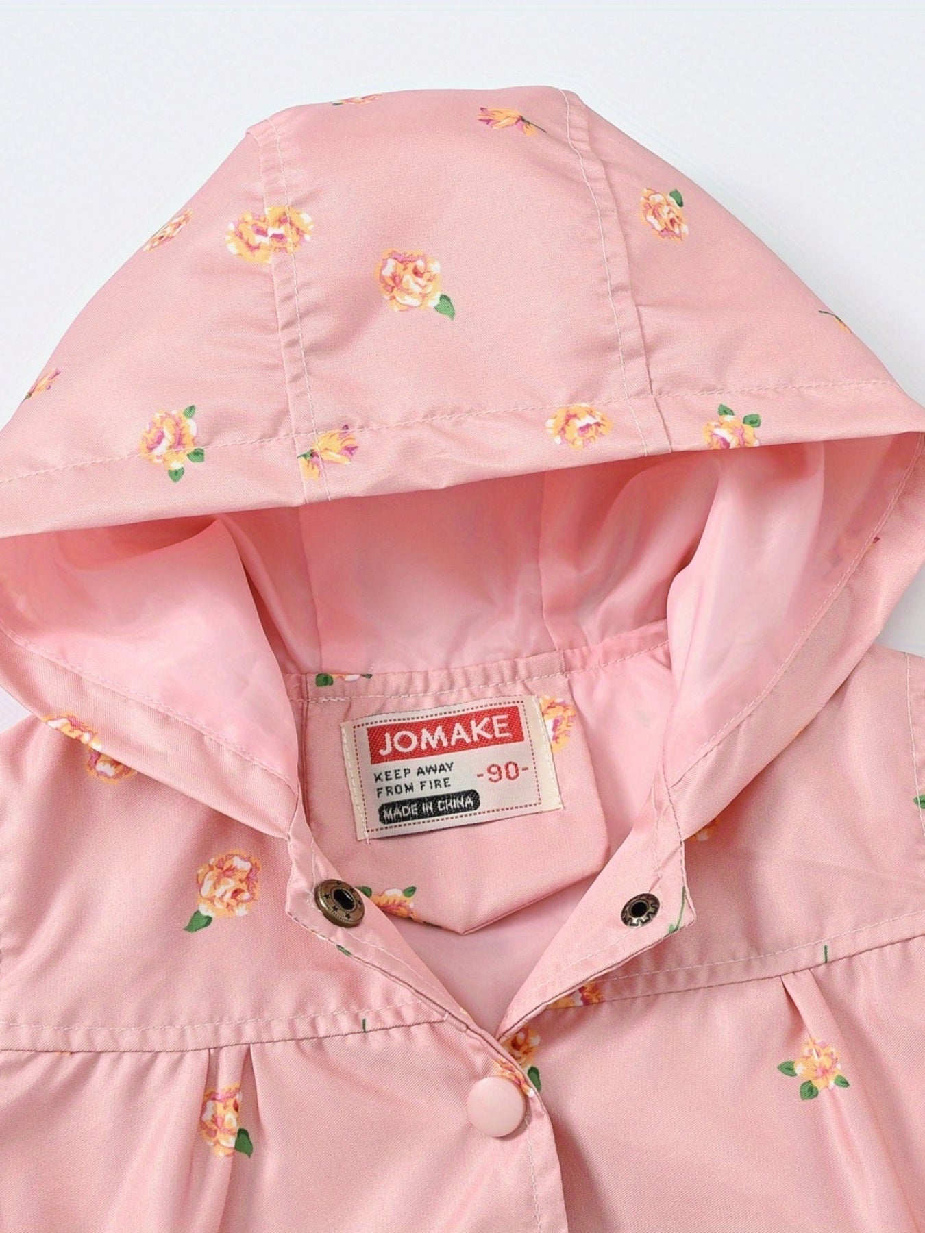 Kids Girls Floral Hooded Jacket