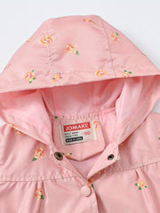 Kids Girls Floral Hooded Jacket