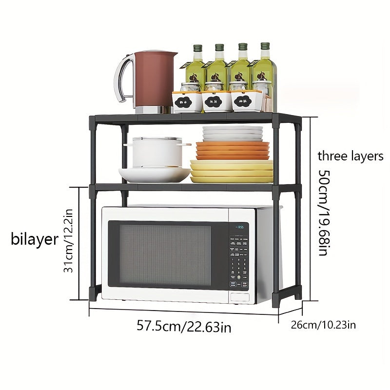 2 3 Layer Microwave Oven Rack Kitchen Storage Rack Spice Box Storage Rack