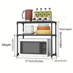 2 3 Layer Microwave Oven Rack Kitchen Storage Rack Spice Box Storage Rack