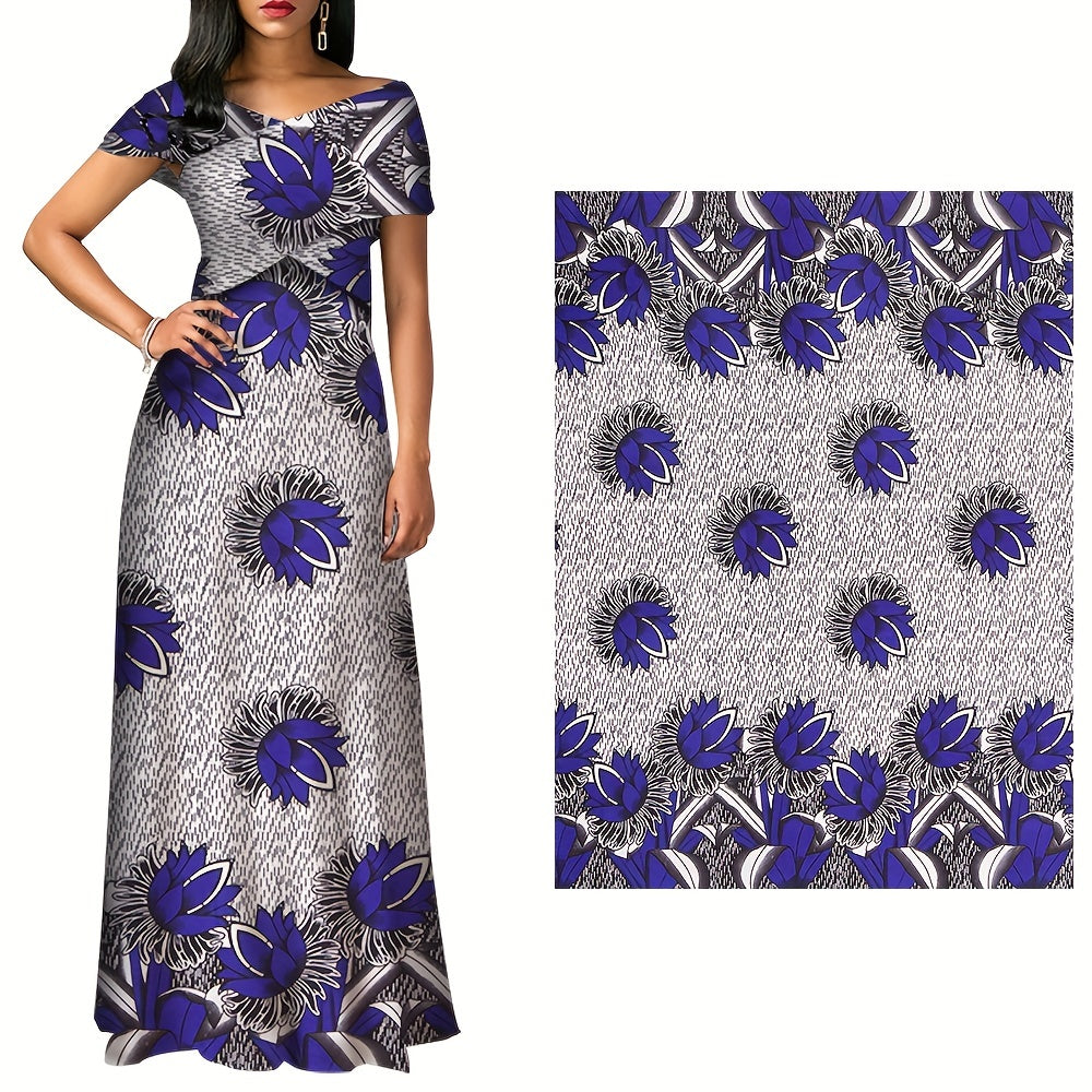 African Wax Dye Fabric Pastel Purple Polyester Material Double Layer