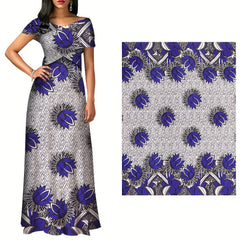 African Wax Dye Fabric Pastel Purple Polyester Material Double Layer