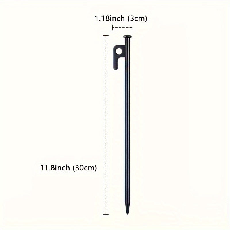 4pcs Heavy Duty Steel Tent Pegs - Portable Awning Stakes