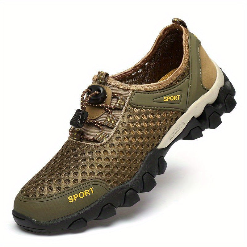 Men's Breathable No Tie Mesh Sneakers with Draw String
