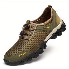 Men's Breathable No Tie Mesh Sneakers with Draw String