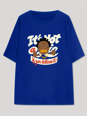 Men's Hip-Hop Graphic Tee Casual Stretch Tee