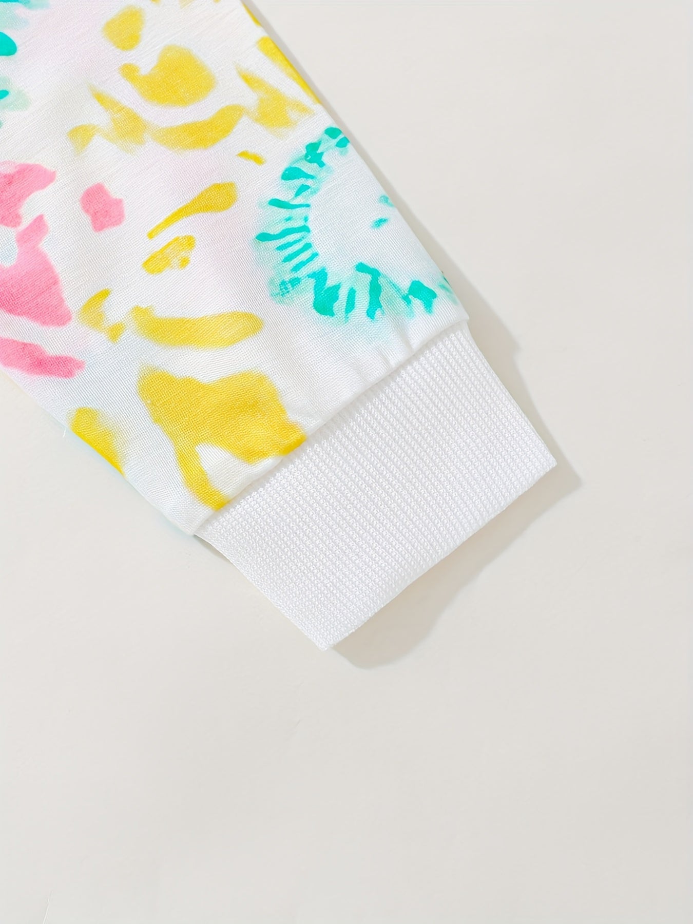 Tie Dye Kid's Pajamas Set Long Sleeve Top & Pants
