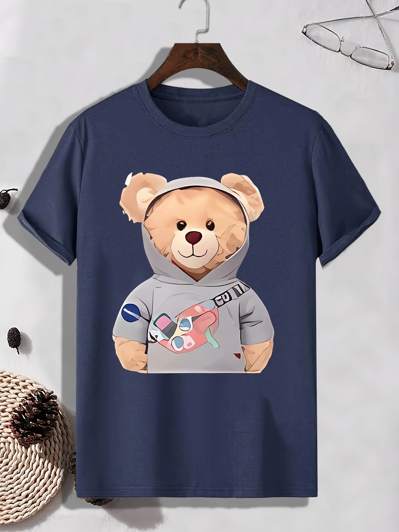 Men's Teddy Bear Print T shirt Active Tee Outdoor