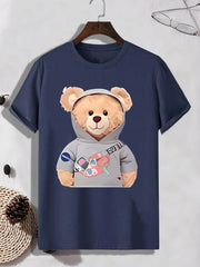 Men's Teddy Bear Print T shirt Active Tee Outdoor
