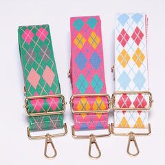 Colorful Geometric Pattern Bag Strap Lightweight Adjustable Travel Accessories