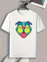 Dog Pattern Print Men's Sports T-shirt Graphic Tee Outdoor Clothing Fitness Gift
