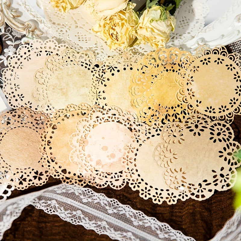 Vintage Lace Scrapbooking Supplies Flower Frame Paper DIY Junk Jou