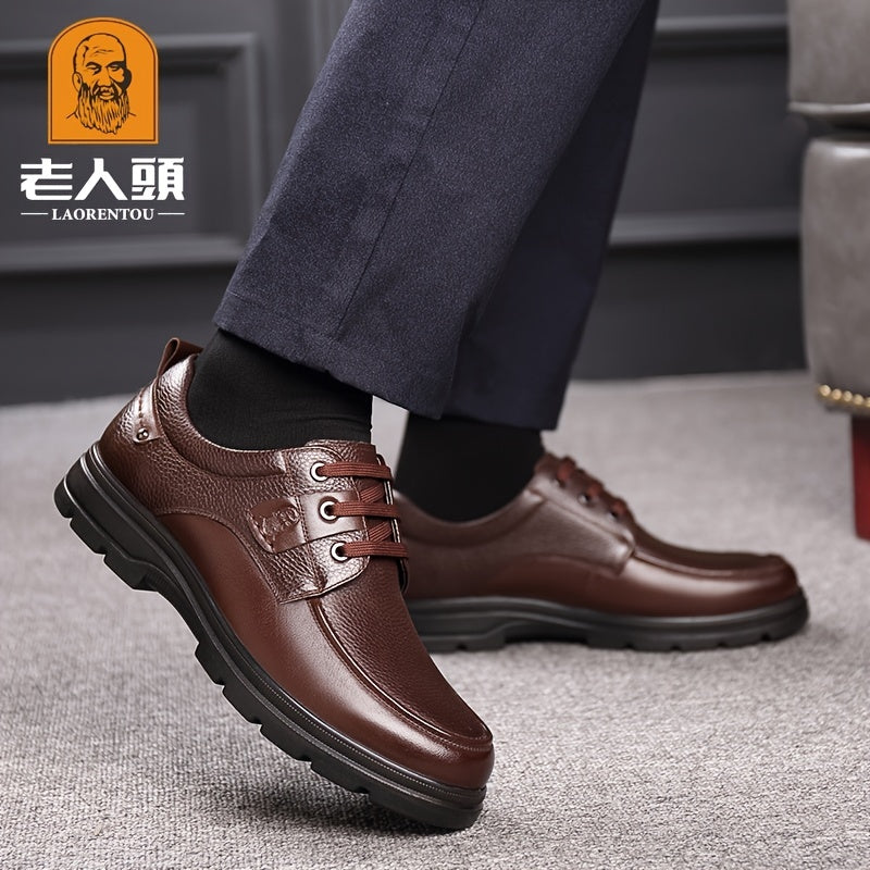 LAORENTOU Men's Oxfords Leather Dress Shoes Comfortable Durable Non Slip