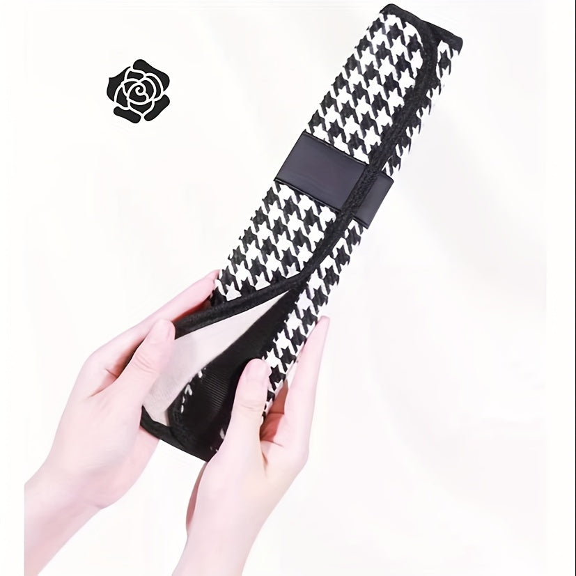 Camellia Car Seat Belt Shoulder Protector High-end Ladies Houndstooth Safe Belt