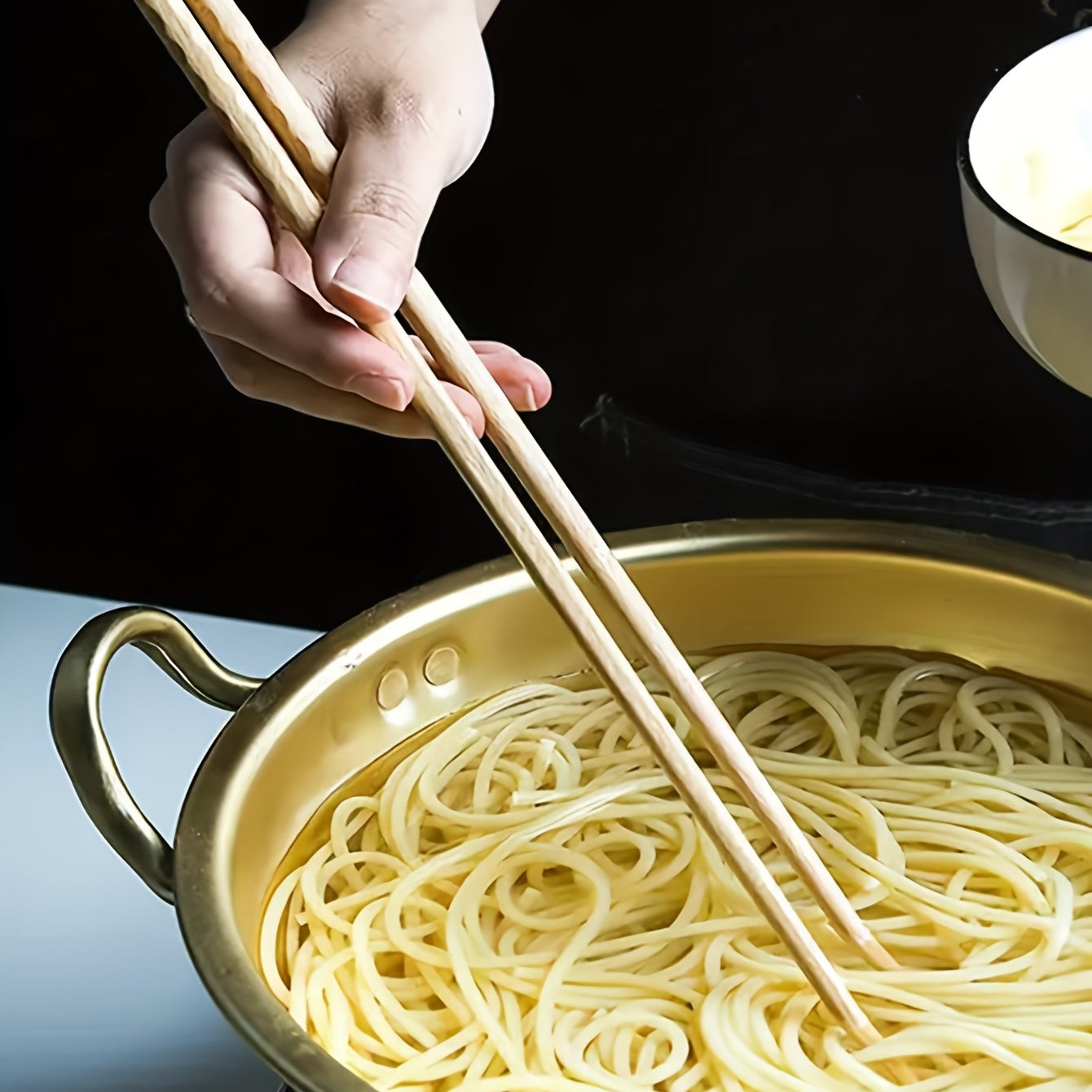 2pcs Long Oak Chopsticks Hot Pot Practical Household Cooking Flatware