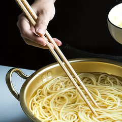 2pcs Long Oak Chopsticks Hot Pot Practical Household Cooking Flatware