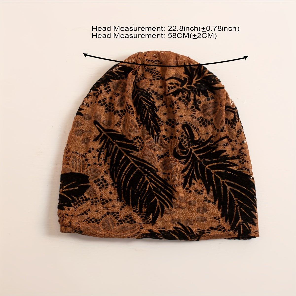 Feather Flower Lace Beanie Elastic Skull Hat Thin Breathable Casual Beanie Soft