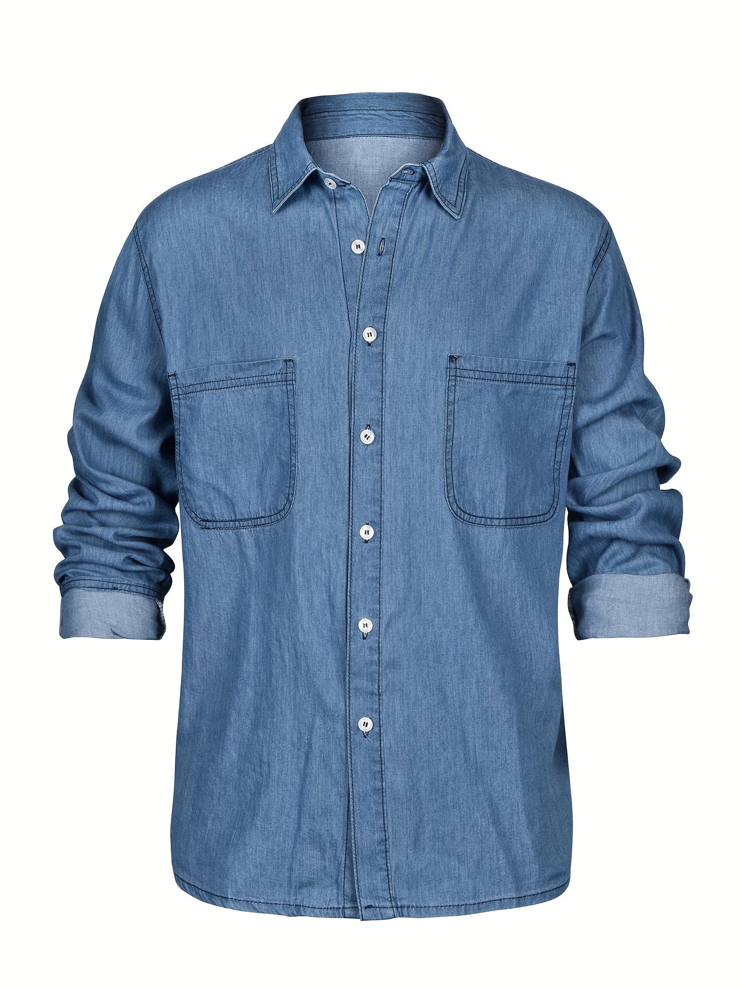 Men's Denim Shirt with Chest Pockets