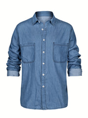 Men's Denim Shirt with Chest Pockets