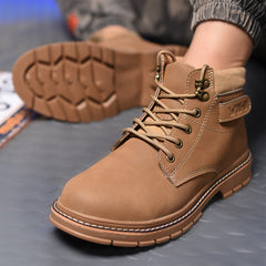Men's Waterproof Safety Brown Boots For Winter