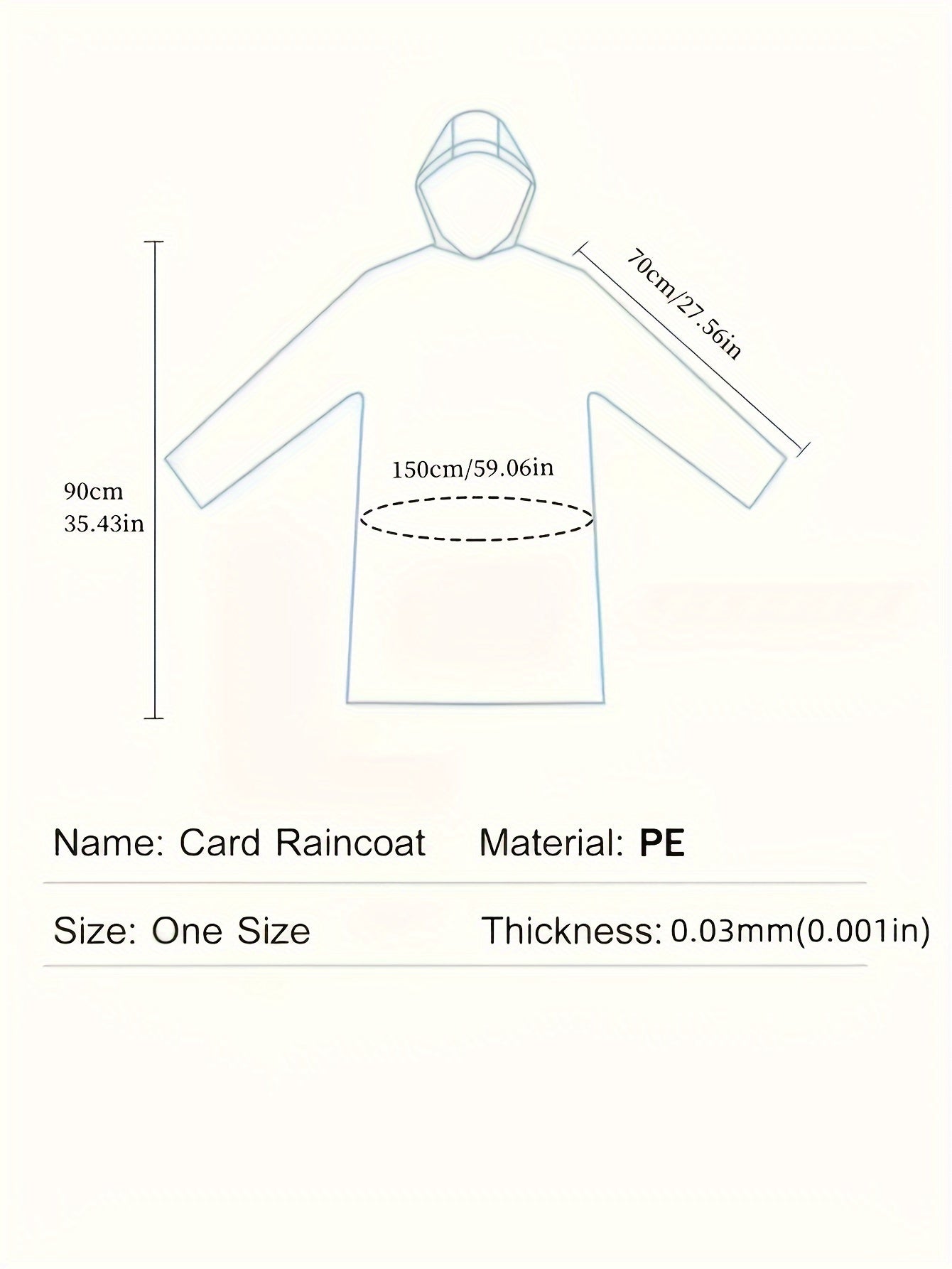 5pcs Disposable Card Raincoat Portable Waterproof Long Raincoat