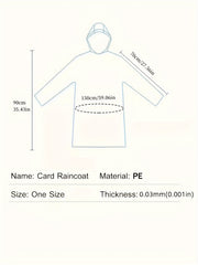 5pcs Disposable Card Raincoat Portable Waterproof Long Raincoat