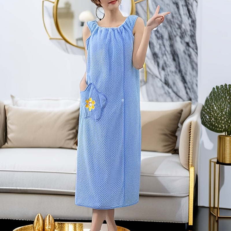Adults Wearable Bath Towel with Star Pockets